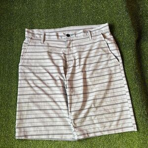 Burnside Men's Grey and Cream Shorts